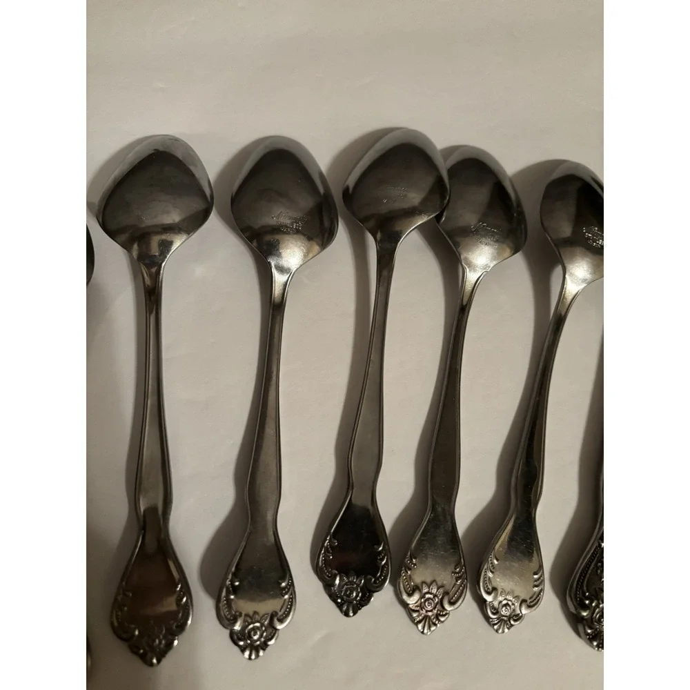 10 Piece Set Normandy Stainless Japan Floral Flatware 10‎ Piece Lot